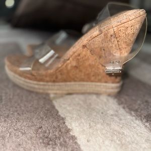 Natural toned wedge heels